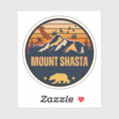 Sticker Mont Shasta, Californie (Feuille)