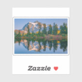 Sticker Mont Shuksan reflété dans le lac Reflection (Feuille)