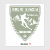 Sticker Mont Ski Shasta Californie (Feuille)