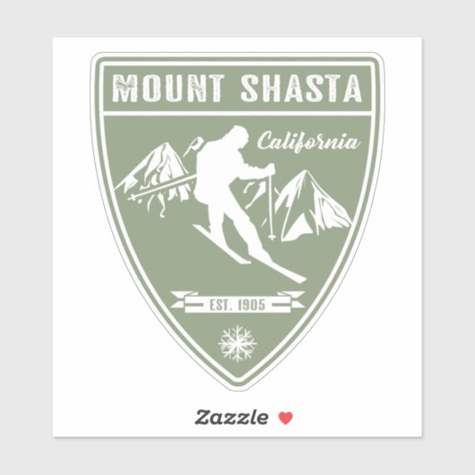 Sticker Mont Ski Shasta Californie (Feuille)