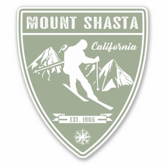 Sticker Mont Ski Shasta Californie (Devant)