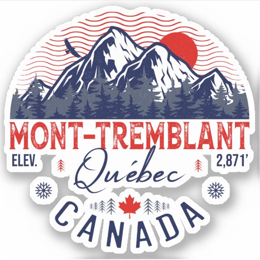 Sticker Mont-Tremblant Canada Québec ski Montagne (Devant)