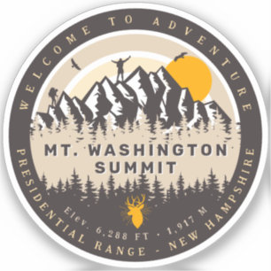 Sticker Mont Washington New Hampshire Summit Randonnée Cam