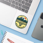 Sticker Mont Washington Nh Retro Sunset Souvenirs 80s (Ordinateur portable avec iPhone)