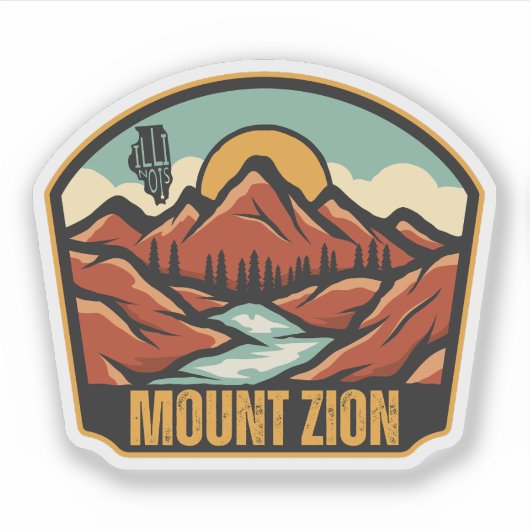 Sticker Mont Zion, Illinois (Devant)