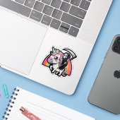 Sticker Montage du crâne Unicorn (Ordinateur portable avec iPhone)