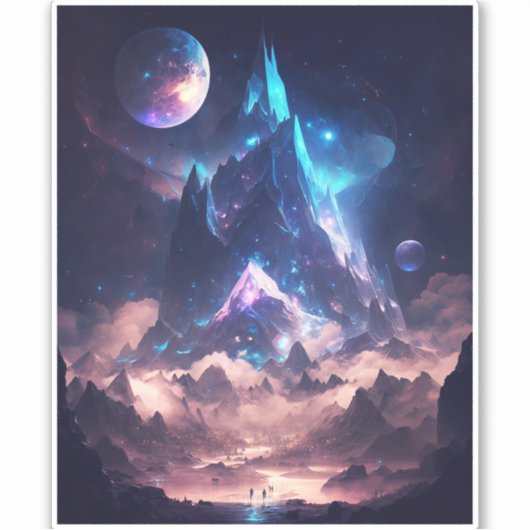 Sticker Montagne De Cristal Imaginaire Paysage (Devant)