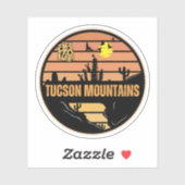 Sticker Montagnes de Tucson, Arizona (Feuille)