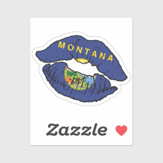 Sticker Montana Montanan Lipstick Lover Drapeau (Feuille)