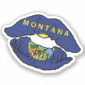 Sticker Montana Montanan Lipstick Lover Drapeau (Recto)