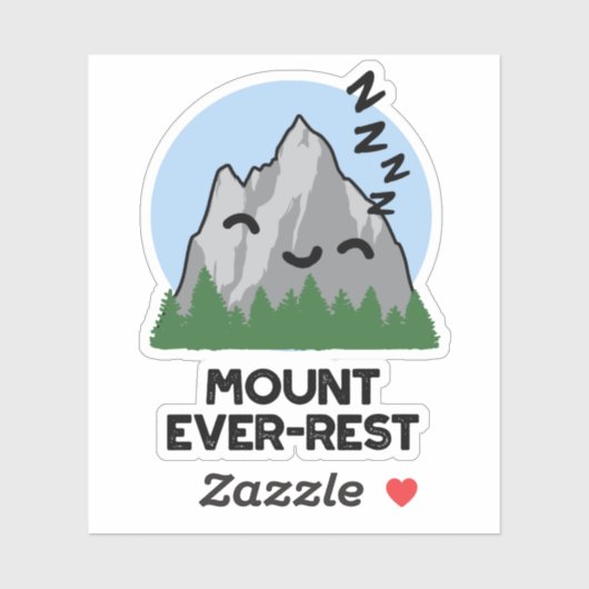 Sticker Monte Ever-rest Funny Sleeping Mountain Pun (Feuille)
