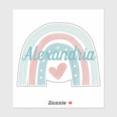 Sticker Monter au-dessus du Monogramme Bohemian Rainbow Wa (Feuille)