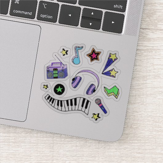 Sticker Montez la musique (Détail)