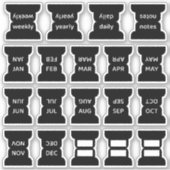 Sticker Monthly Black Index Tab Journal Divider Foldable (Devant)