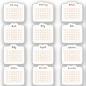Sticker Monthly calendar Sheet (Recto)