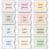 Sticker Monthly Script Index Tabs Journal Divider Marks  (Devant)