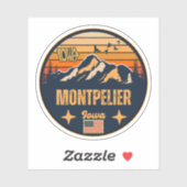 Sticker Montpelier, Iowa (Feuille)