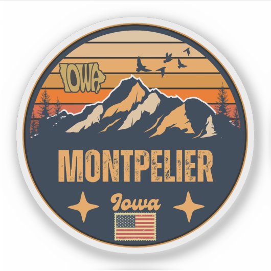 Sticker Montpelier, Iowa (Devant)