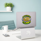 Sticker Montre-moi le curry (Ordinateur portable sur le bureau)