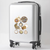 Sticker Montres de poche Temps Steampunk Objets Collage (Sur valise)