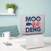 Sticker Moo Deng 2024 Moo Deng Moo Deng Cute Baby Hippo (Ordinateur portable sur le bureau)