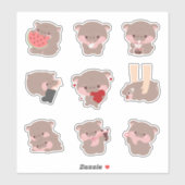 Sticker Moo Deng Hippo (Feuille)