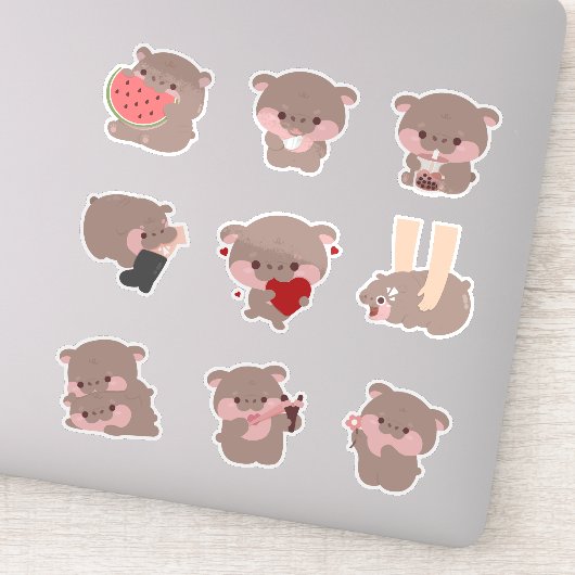 Sticker Moo Deng Hippo (Détail)