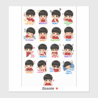 Sticker Mood Buddy – Pack d'autocollants d'expressions chi