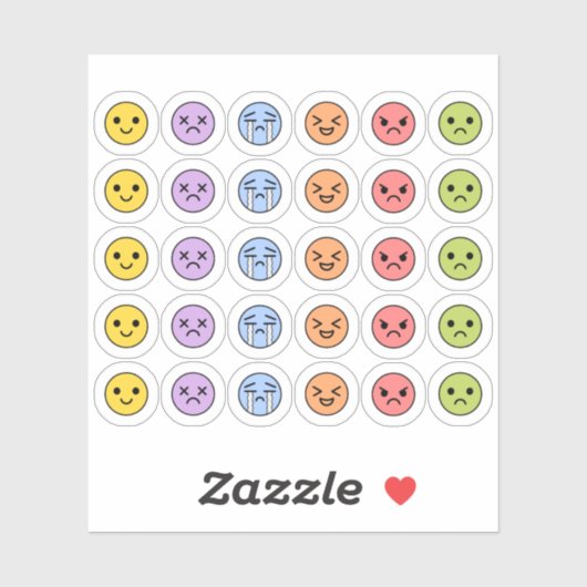 Sticker Mood Tracker mignon émotions Emoji Head Bujo Plann (Feuille)