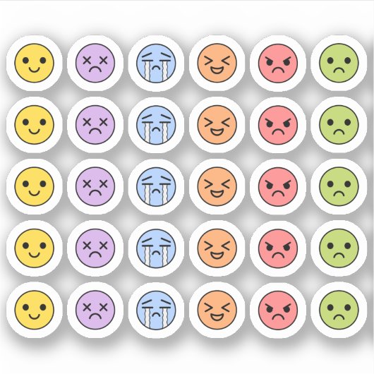Sticker Mood Tracker mignon émotions Emoji Head Bujo Plann (Devant)
