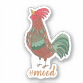 Sticker Moody Fun Rooster Illustration (Devant)