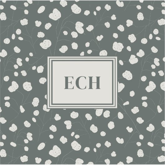 Sticker Moody Lunaria Seed Botanical Monogram Personalized (Devant)