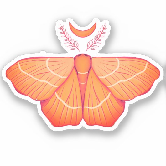 Sticker Moon Moth Witchy Night Art - Illustration magique (Recto)