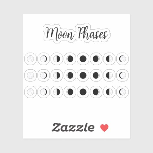 Sticker Moon Phases Tracker Cycles lunaires Mini Bujo Plan (Feuille)