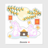 Sticker Moon Rabbit Mooncake Osmanthus (Feuille)