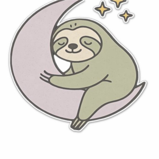 Sticker Moon Sloth Classic T-Shirt (Devant)