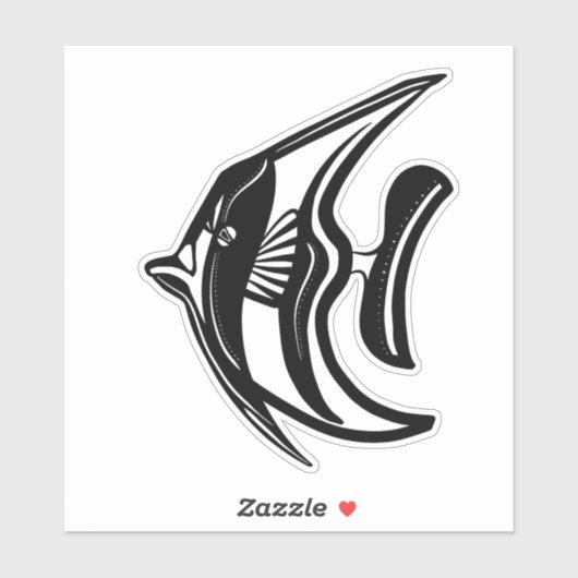 Sticker Moorish idol (kihikihi) black and white  (Feuille)