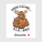Sticker Moose-cles and BCAAs – Funny Gym Moose Workout (Feuille)