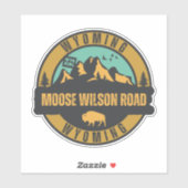 Sticker Moose Wilson Road, Wyoming (Feuille)
