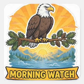 Sticker Morgenwake - Stekelige tak van Amerikaanse