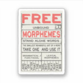 Sticker Morphèmes libres Funny Grammar Anglais (Devant)