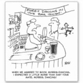 Sticker Morris Dancing in Pub Cartoon. (Devant)