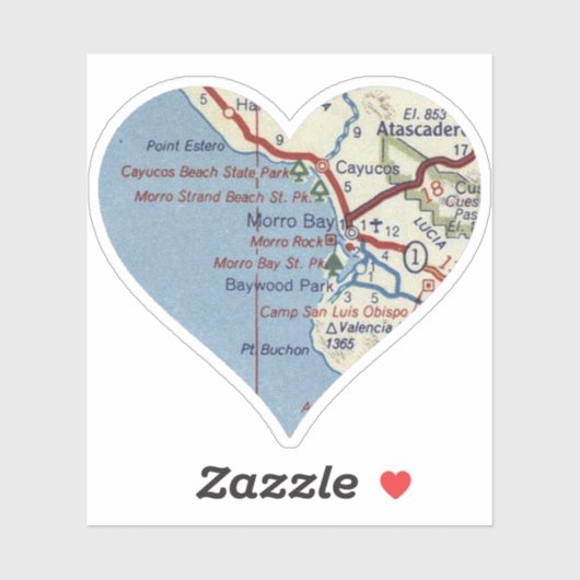 Sticker Morro Bay Californie (Feuille)