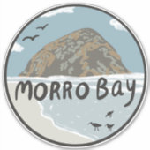 Sticker Morro Bay Central California Beach SLO Rock (Devant)