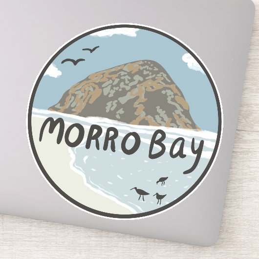 Sticker Morro Bay Central California Beach SLO Rock (Détail)