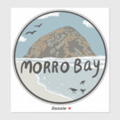Sticker Morro Bay Central California Beach SLO Rock (Feuille)