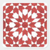 Sticker Mosaïque marocaine rouge ZELLIGE (Devant)
