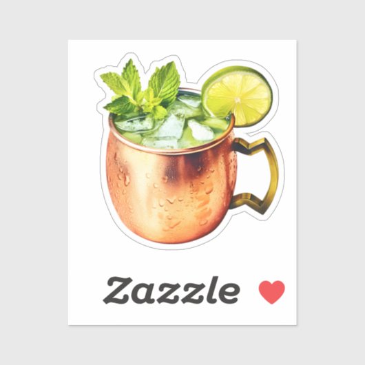 Sticker Moscou Mule Avec Lime (Feuille)