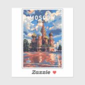 Sticker Moscou Russie Travel Art Vintage (Feuille)