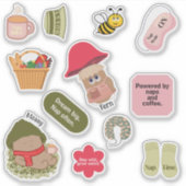 Sticker Mossy & Fern Cute Champhrooms & Cosy Citations (Devant)